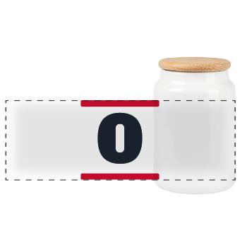 Shirt number 0 - Jersey number team birthday - Panoramic Cookie Jar with Wooden Lid - white - Front