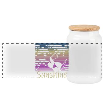 Sunshine Retro Sunglasses - Panoramic Cookie Jar with Wooden Lid - white - Front