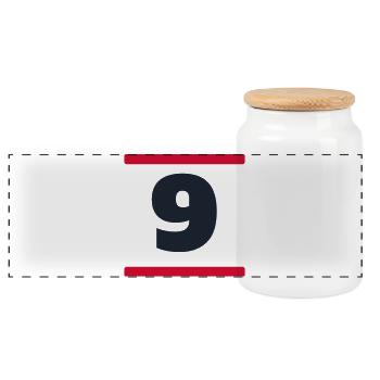 Number 9 - Jersey Number Team Birthday - Panoramic Cookie Jar with Wooden Lid - white - Front