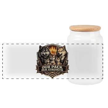 Pack Unity Crest - Panoramic Cookie Jar with Wooden Lid - white - Front