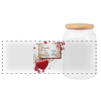 Paris Postcard Thank You to Friends - Panoramic Cookie Jar with Wooden Lid - white - Front