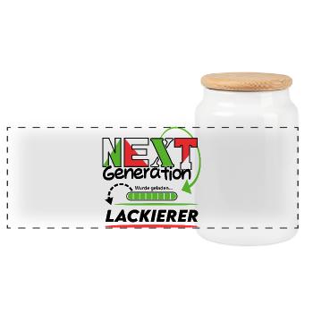Lackierer Next Generation Beruf Arbeit Mann Job - Panorama Keksdose mit Holzdeckel - Weiß - Vorne
