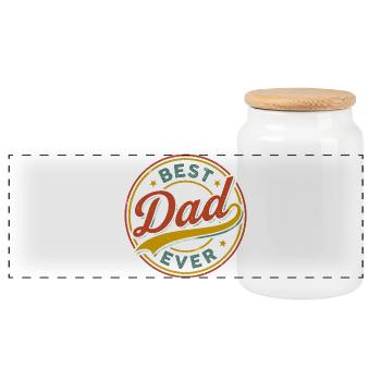 Best Dad Ever - Panorama Keksdose mit Holzdeckel - Weiß - Vorne