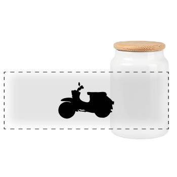 swallow profile - Panoramic Cookie Jar with Wooden Lid - white - Front