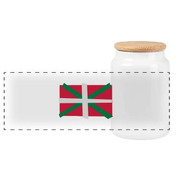 Drapeau Basque - Boîte à biscuits avec couvercle en bois - blanc - Devant