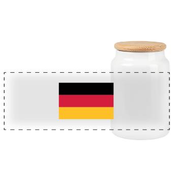 fahne_ger - Panorama Keksdose mit Holzdeckel - Weiß - Vorne