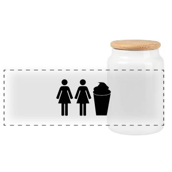 2 girls 1 cup - Panorama Keksdose mit Holzdeckel - Weiß - Vorne