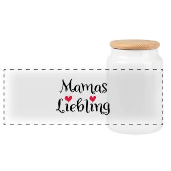 Mamas Liebling - Panorama Keksdose mit Holzdeckel - Weiß - Vorne