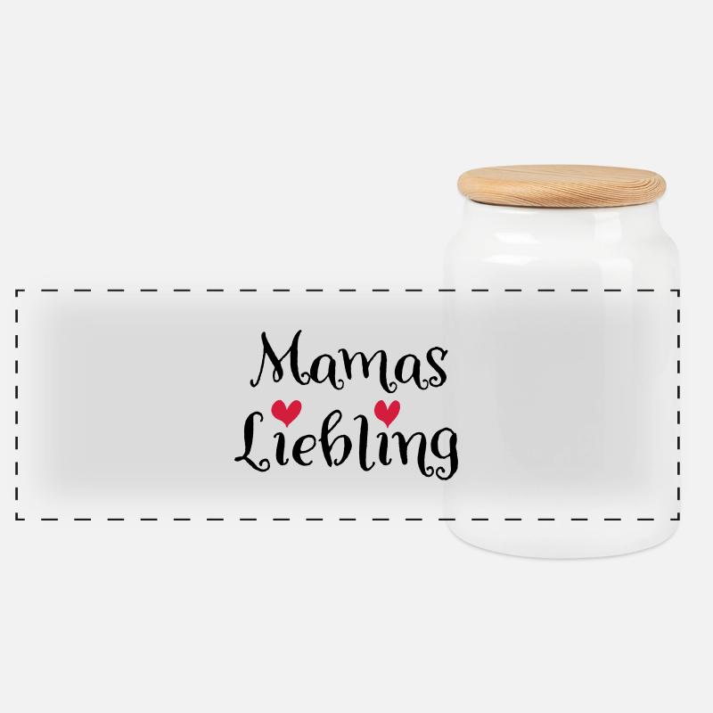 Mamas Liebling - Panorama Keksdose mit Holzdeckel - Weiß
