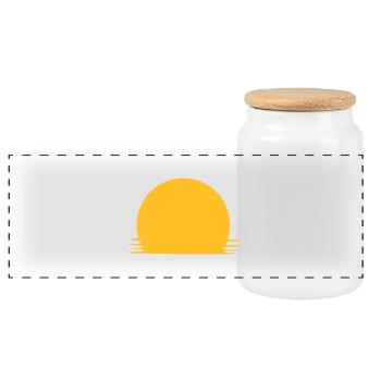 sonnenuntergang - Panorama Keksdose mit Holzdeckel - Weiß - Vorne