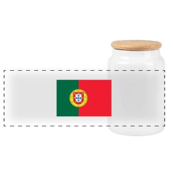 Portugal - Panorama Keksdose mit Holzdeckel - Weiß - Vorne