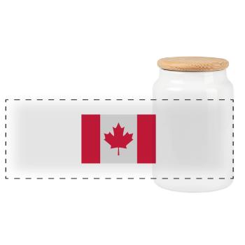 Canada - Panoramic Cookie Jar with Wooden Lid - white - Front