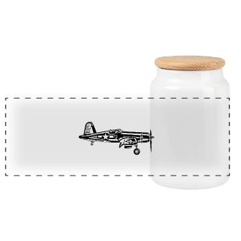 Corsai - Boîte à biscuits avec couvercle en bois - blanc - Devant