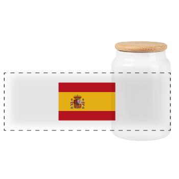 Espagne - Panorama Keksdose mit Holzdeckel - Weiß - Vorne
