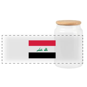 Irak - Panorama Keksdose mit Holzdeckel - Weiß - Vorne