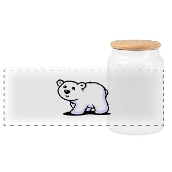 Eisbär - Panorama Keksdose mit Holzdeckel - Weiß - Vorne