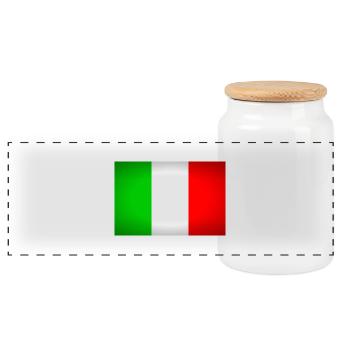 italien italy - Panorama Keksdose mit Holzdeckel - Weiß - Vorne