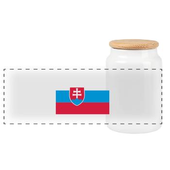 slovakia flag - Panorama Keksdose mit Holzdeckel - Weiß - Vorne