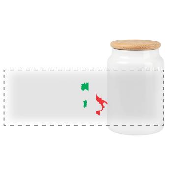 Italien Herz - Panorama Keksdose mit Holzdeckel - Weiß - Vorne