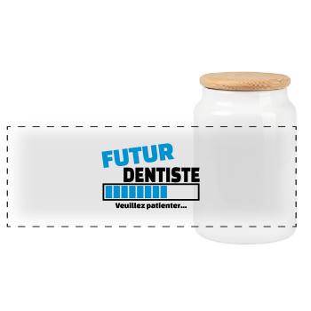 futur dentiste - Boîte à biscuits avec couvercle en bois - blanc - Devant