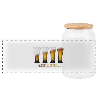 shirt loading beers by CustomStyle - Panoramic Cookie Jar with Wooden Lid - white - Front