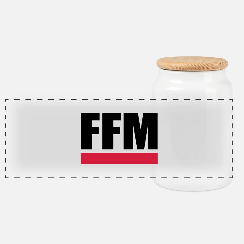 FFM - Frankfurt am Main - Panorama Keksdose mit Holzdeckel - Weiß