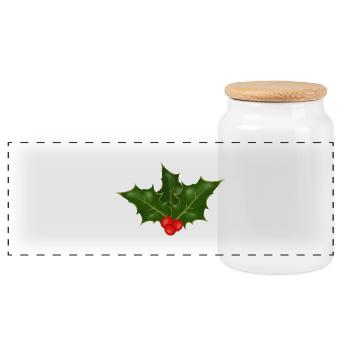 Holly - Panorama Keksdose mit Holzdeckel - Weiß - Vorne