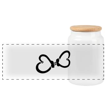 Cloches de coeur - Boîte à biscuits avec couvercle en bois - blanc - Devant