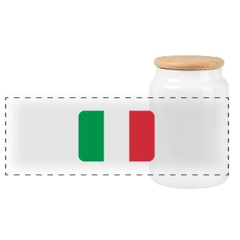 ITALY FLAG round corner 400 dpi - Boîte à biscuits avec couvercle en bois - blanc - Devant