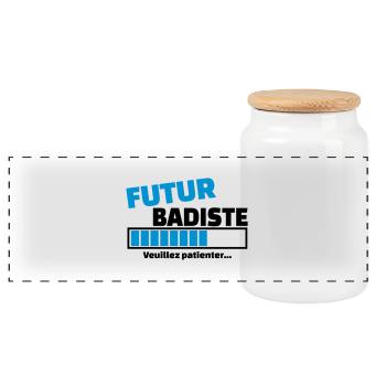 futur badiste - Boîte à biscuits avec couvercle en bois - blanc - Devant