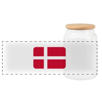 DENMARK FLAG round corner 400 dpi - Boîte à biscuits avec couvercle en bois - blanc - Devant