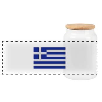 flag_greek - Boîte à biscuits avec couvercle en bois - blanc - Devant