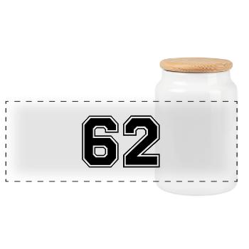 62 - Boîte à biscuits avec couvercle en bois - blanc - Devant