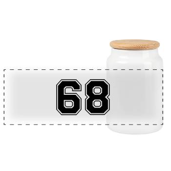 68 - Boîte à biscuits avec couvercle en bois - blanc - Devant