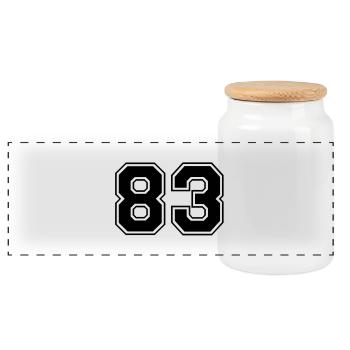 83 - Boîte à biscuits avec couvercle en bois - blanc - Devant