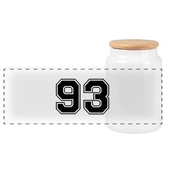 93 - Panoramic Cookie Jar with Wooden Lid - white - Front