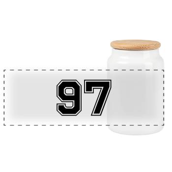 97 - Boîte à biscuits avec couvercle en bois - blanc - Devant