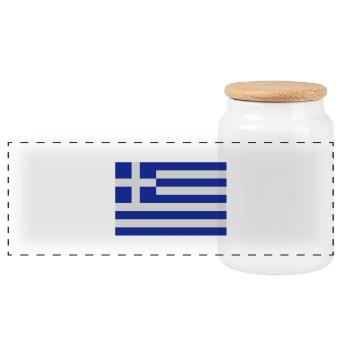 drapeau Grèce - Greece - Ελλάς - Boîte à biscuits avec couvercle en bois - blanc - Devant