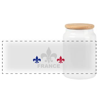 France tricolore - Boîte à biscuits avec couvercle en bois - blanc - Devant