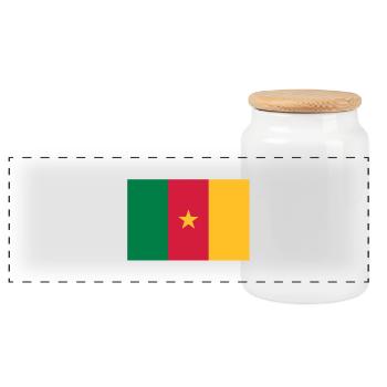 Drapeau Cameroun - Cameroon flag - Kamerun flagge - Boîte à biscuits avec couvercle en bois - blanc - Devant