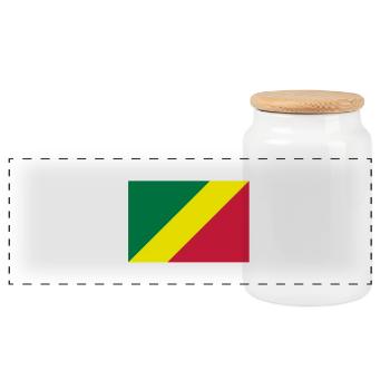 drapeau Congo Brazzaville - Boîte à biscuits avec couvercle en bois - blanc - Devant