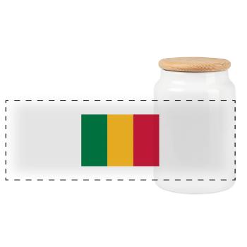 drapeau mali - mali flag - Boîte à biscuits avec couvercle en bois - blanc - Devant