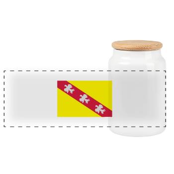 Drapeau Lorraine - Boîte à biscuits avec couvercle en bois - blanc - Devant