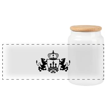 chess king - Boîte à biscuits avec couvercle en bois - blanc - Devant