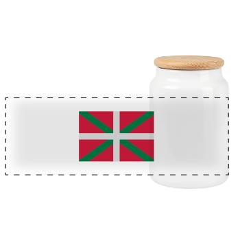 drapeau_basques_seul - Boîte à biscuits avec couvercle en bois - blanc - Devant
