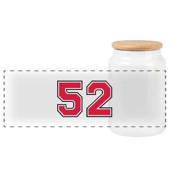 52__f2 - Boîte à biscuits avec couvercle en bois - blanc - Devant