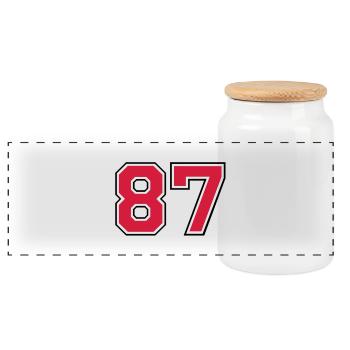 87__f2 - Boîte à biscuits avec couvercle en bois - blanc - Devant