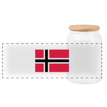 drapeau_norvege - Boîte à biscuits avec couvercle en bois - blanc - Devant