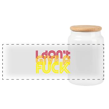 I don't give a fuck - Panorama Keksdose mit Holzdeckel - Weiß - Vorne
