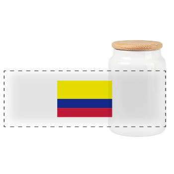drapeau_colombie - Panorama Keksdose mit Holzdeckel - Weiß - Vorne
